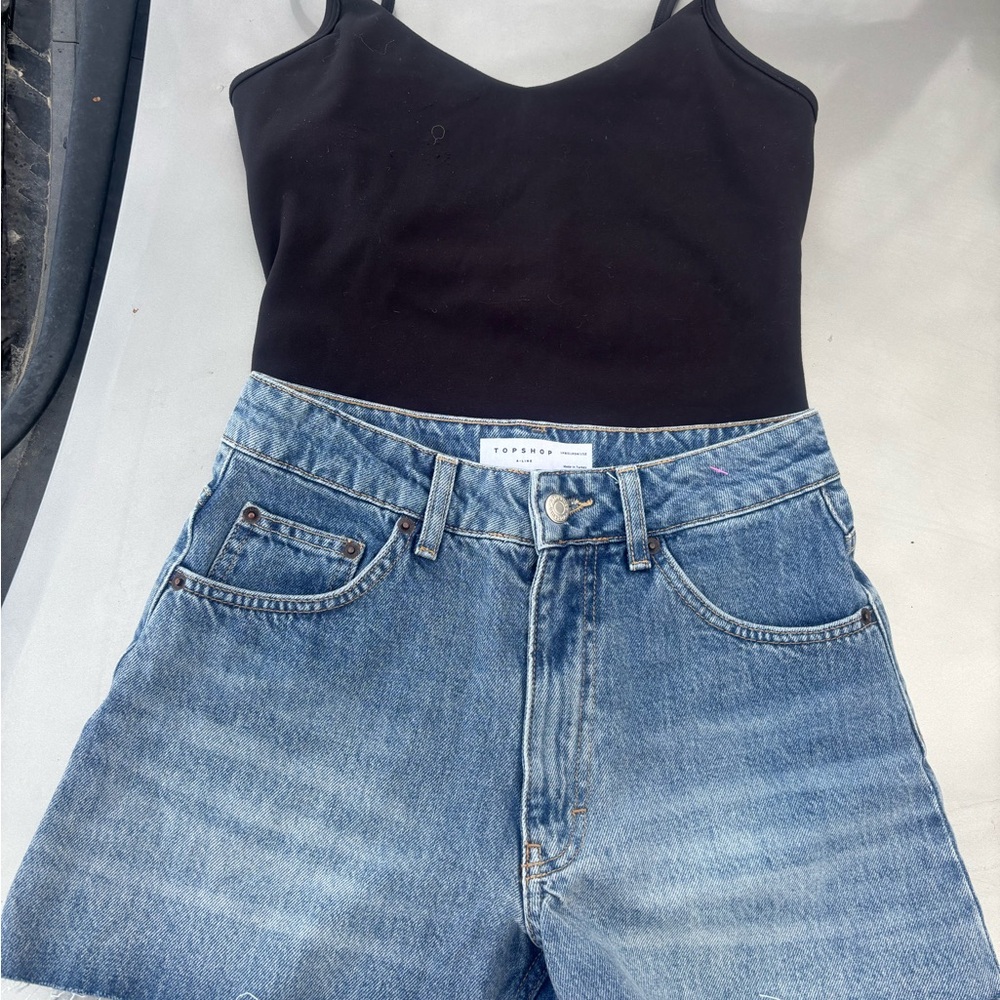Topshop Blue Denim shorts and top set